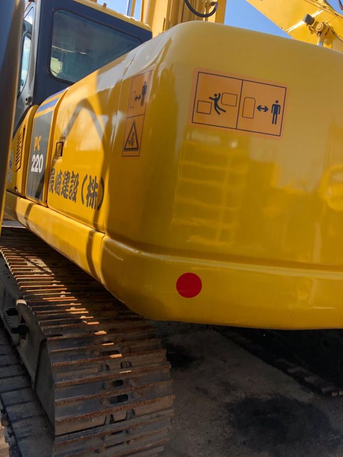 5,5 km / h Prędkość 107KW PC220-7 Maszyna gąsienicowa Używana koparka Komatsu 2